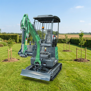 Mini-excavatrice de 1000 kg, 1 tonne, 17 kW avec lame de bulldozer et chenilles en caoutchouc pour travaux de nivellement de terrain, couleur personnalisée, service OEM ODM - Product Image 1