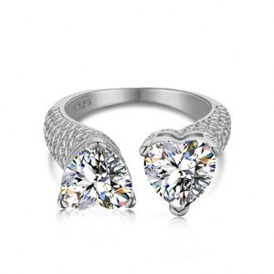 Dylam Women <b>Adjustable</b> Birthday Valentine Gift Jewelry 925 Sterling <b>Silver</b> Open Heart Stones Constellation <b>Silver</b> <b>Rings</b> - Product Image 1