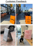 Panneau publicitaire pliable en acier inoxydable de type A pour usage commercial en extérieur, idéal pour l'entrée des magasins