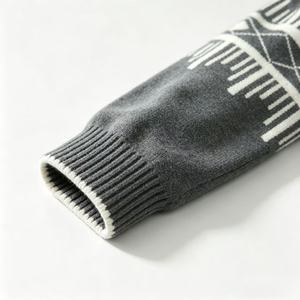 <span class=keywords><strong>Pull</strong></span> en laine personnalisé avec logo, motif jacquard géométrique, col roulé mi-haut, manches longues, tricoté, chaud pour l'hiver, usage quotidien, 6-14 ans - Product Image 5