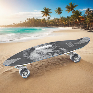Planche à roulettes rétro avec logo personnalisé Offre Spéciale <span class=keywords><strong>Longboard</strong></span> en matériau PU avec couleur de roue PU planche à roulettes personnalisable - Product Image 4