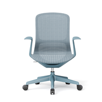 Chaise de bureau en maille réglable en hauteur, ergonomique, pivotante, à dossier moyen, pour l'école