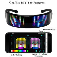 Lunettes intelligentes à LED avec dessins DIY, rechargeables, contrôlées par application, connectées en Bluetooth, lunettes lumineuses pleine couleur
