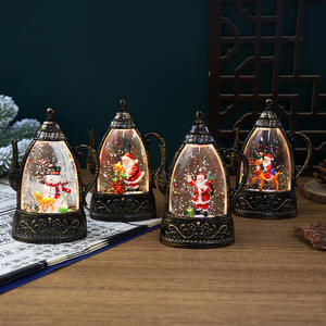 Decorazioni Natalizie, Lampada a Olio Portatile in Plastica a Forma di Babbo Natale, Lanterna a Vento, Ornamento da Tavolo, Luce Notturna Atmosferica - Product Image 3
