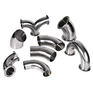 Sanitary Stainless 304 316L Bend Hdpe Welded SS Elbow 45 90 Degree Pipe Fittings