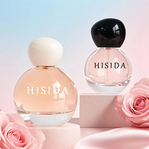 Nuevo diseño de lujo Crimp Perfume Spray botella 30ml 50ml 100mL botellas de Perfume de vidrio redondas vacías con tapa de plástico y caja - Product Image 5