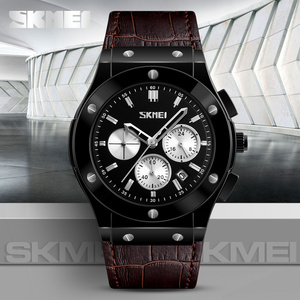 Reloj de Cuarzo Deportivo y de Negocios Multifuncional de Seis Agujas para Hombre con Correa de Cuero y Correa de Acero Inoxidable, Logotipo Personalizado - Product Image 1
