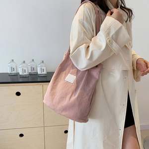 Bolsa de Mano Personalizada de Lona y Pana con Asa de Hombro para Mujer, Bolso de Cordón con Bolsillo Interior para el Trabajo, la Playa, el Almuerzo, Viajes, Compras y Supermercado - Product Image 6