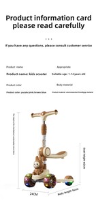 <span class=keywords><strong>Monopattini</strong></span> per Bambini a Tre Ruote Pieghevoli, Regolabili, Portatili e Facili da Usare, con Design Cartoon - Product Image 6
