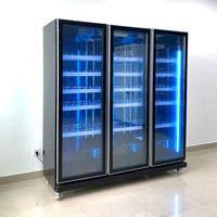Supermarkt 3-deurs rechtopstaande commerciële koelvitrine gegalvaniseerd staal +2°C koelvitrine voor dranken