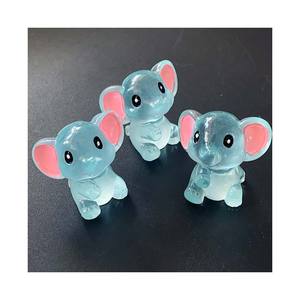 1/12 in miniatura Mini decorazione Cabochon in resina luminosa 3D <span class=keywords><strong>elefante</strong></span> incandescente animali dei cartoni animati ciondoli ornamento per giardino casa delle bambole - Product Image 4
