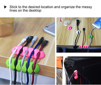 Topk — enrouleur de câble de bureau multifonctionnel, support à Clip, pour la gestion des fils, en Silicone, USB, 10 en 1