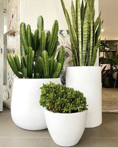 Pots <span class=keywords><strong>de</strong></span> fleurs pour la maison, décoration intérieure, jardinières, pots <span class=keywords><strong>de</strong></span> jardin extérieurs, pots <span class=keywords><strong>de</strong></span> plantes en fibre <span class=keywords><strong>de</strong></span> verre, jardinière nordique grande taille, carton CLASSIQUE, cylindre - Product Image 3