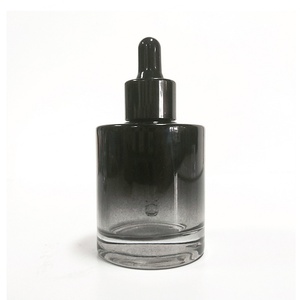 Luxury Frosted 30ml 50ml Pink Black Gradient Serum Cream <b>Pump</b> <b>Bottles</b> Cosmetic Essential Oil Glass Dropper <b>Bottle</b> - Product Image 3