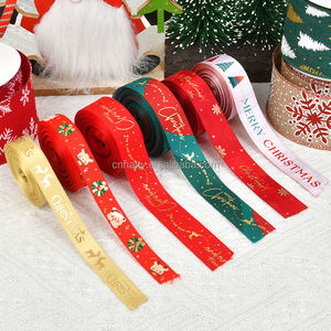 ริบบิ้นผ้าลินินลายตารางสีทองวิบวับ ขนาด 63 มม. ยาว 10 หลา สำหรับตกแต่งต้นคริสต์มาส พวงหรีด งาน DIY ของขวัญ ของชำร่วย งานปาร์ตี้ - Product Image 3