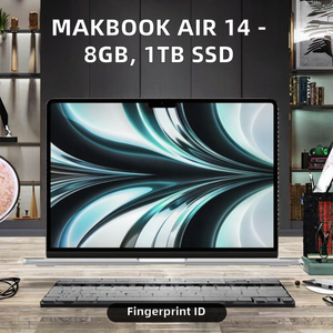 <span class=keywords><strong>MaKBook</strong></span> Air de 14 Pulgadas, Pantalla IPS 16:10, 165 Hz, 8 GB, 1 TB SSD, Retroiluminación, Reconocimiento de Huellas Dactilares, Gráficos de 8 Núcleos, Inglés, Nuevo, Delgado - Product Image 2