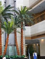 Grand palmier artificiel en fibre de verre et PE, décoration tropicale intérieure et extérieure