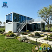 Maison conteneur modulaire préfabriquée à double paroi vitrée pour bureaux conteneurs