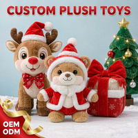 Jouets en peluche de Noël personnalisés OEM ODM, rennes, ours, boîte cadeau, poupées en peluche, vente en gros