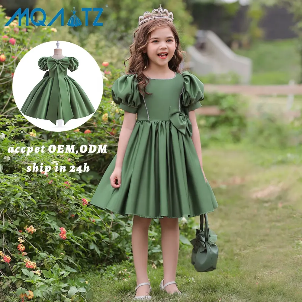 MQATZ Wholesale age 4-10 Years Old Baby Girl ball gown Flora kids Dress formal Children Party dress L5068