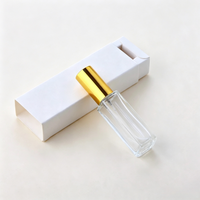 Flacon de parfum en verre de 10 ml, flacon pulvérisateur rechargeable, échantillon de parfum, boîte en papier blanche et noire, boîte pliante, emballage cosmétique