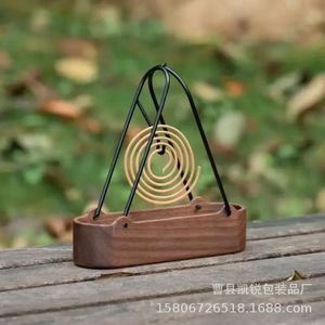 Wooden Outdoor Mosquito Coil Holder Solid Wood Hanging Incense Basket Portable <b>Camping</b> <b>Storage</b> <b>Box</b> Rectangular Simple Design - Product Image 2