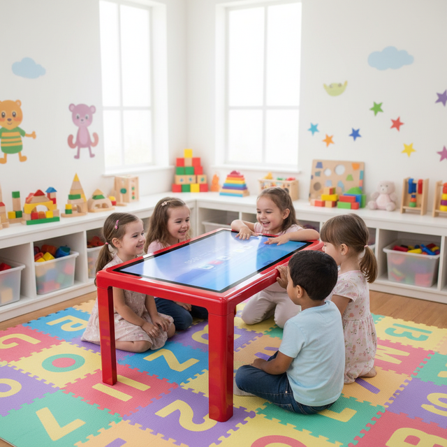 Interactive Touch Table for Kids Support Android and Windows System Indoor 32-43 Inch 4K Screen for Teach Android13.0 4+32GB