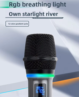 Microphone sans fil portable BHA MG04 2.4G avec effet RVB, chargeur, batterie au lithium, portée de 50 mètres, prix de gros usine, OEM