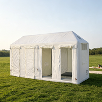 Tente de camping gonflable familiale imperméable et coupe-vent 4,8 m x 1,4 m x 2,4 m, installation rapide, avec pompe à air, pour les loisirs en plein air