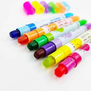 Venta al por mayor promoción regalo papelería cera crayón sólido fluorescente pluma gel resaltador rotulador - Product Image 2