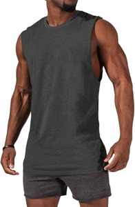 Débardeurs pour hommes en coton léger sans manches décontracté classique en cours d'exécution t-shirt Stringer en gros sur mesure - Product Image 3