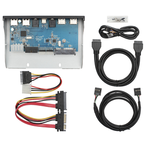 แผงควบคุมด้านหน้าขนาด 5.25 นิ้ว ขายดี พร้อมพอร์ต USB3.0 2 ช่อง + พอร์ต Type C 1 ช่อง + ช่องเสียง HD + พอร์ต USB2.0 2 ช่อง พร้อมไดรเวอร์ <span class=keywords><strong>CD</strong></span> ได้รับการรับรองมาตรฐาน CE - Product Image 5
