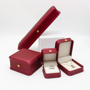 Boîte à bijoux, boîte de rangement pour anneaux, pendentifs et boucles d'oreilles multicolores avec fermoir couronne, pour l'emballage de bijoux de mariage et de fiançailles - Product Image 6