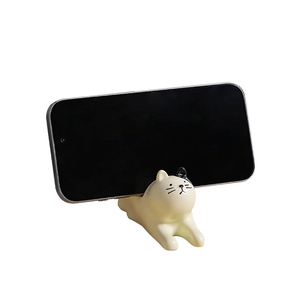 Support de téléphone en résine en forme de chat sans basculement, ornement de bureau, décoration maison et bureau, support de téléphone chat paresseux couché Kawaii - Product Image 5