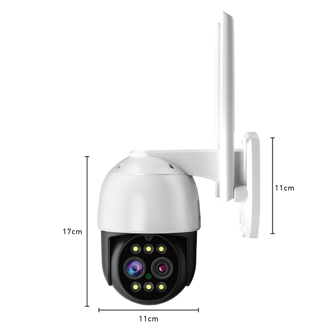 WiFi IP Camera 4MP Dual Lens 8X Zoom PTZ Outdoor AI Human Tracking CCTV Audio Home Security Surveillance Camera
