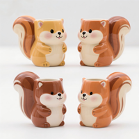 Ornements suspendus en céramique personnalisables de 3-4 pouces en forme d'écureuil, mignons animaux de la forêt en porcelaine, décorations de Noël pour la maison en automne