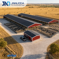 Structure en acier galvanisé pour abri à moutons, hangar métallique préfabriqué pour chèvres, bâtiment d'élevage résistant au vent pour l'agriculture