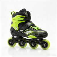 Superbes patins à roulettes d'extérieur vert herbe avec 4 roues en PU pour une protection intégrale et une sécurité accrue lors de la patinage