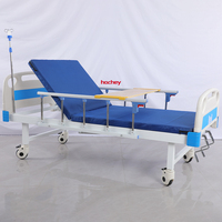 Lit médical réglable à double manivelle HOCHEY, mobilier médical économique, lit d'hôpital durable en acier inoxydable