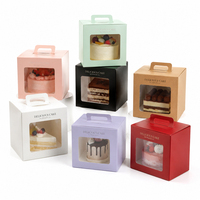 XJY Logo personnalisé imprimé de qualité alimentaire blanc carton papier anniversaire fenêtre transparente cadeau pâtisserie gâteau boîte