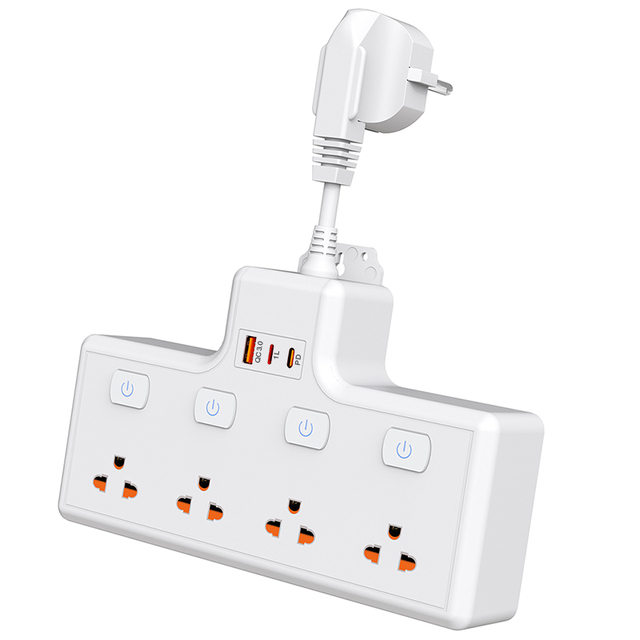 OL Thai Standard Wall Mounted Multi Socket,1USB+1L Port+1C Port+16A High Current Plug Sockets for Household and Office Use