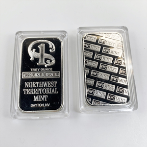 Barra de lingotes de aleación de zinc de una onza Troy, no magnética, bañada en plata, del Territorio del Noroeste, para exhibición - Product Image 3