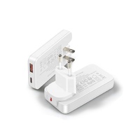 Chargeur HNT EU 65W GaN à charge rapide USB Type-C pour ordinateur portable, chargeur mural 2 ports ultra fin certifié CE/FCC/UKCA, chargeur de téléphone