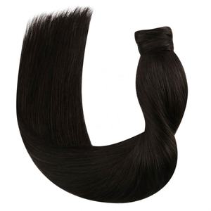 Extensiones de Cabello Humano Natural Negro Doble Trama Grado 9A, Cola de Caballo con Clip, Ondulado Liso Sedoso, 100g - Product Image 3