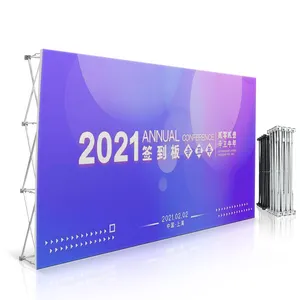 Premium Custom 10ft Portable Pop Up Banner Fabric Display Stand Portable Trade Show Backdrop