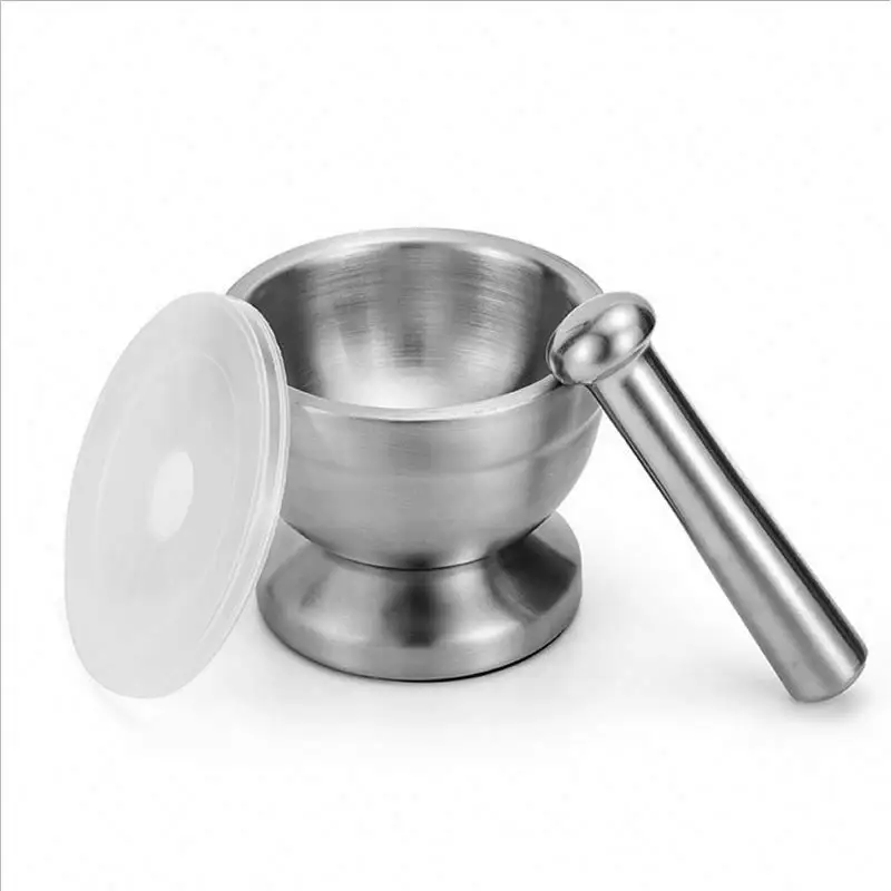 Kitchen Garlic Stainless Steel Mortar and pestle Set Smashing medicine pot garlic masher crushing medicine mortar food grinder