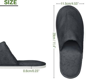 Pantuflas Desechables Ecológicas de Felpa Coral Gris Invernal de 7MM EVA para Hoteles 5 Estrellas, MOQ Bajo - Product Image 2