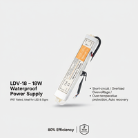 12V 18W Su Geçirmez AC-DC Güç Kaynağı IP67 Sabit Voltaj Tek Çıkışlı Anahtarlamalı Güç Kaynağı LED Işık için