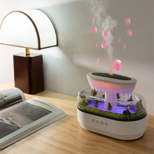 Diffuseur d'arômes Nuage <span class=keywords><strong>de</strong></span> <span class=keywords><strong>Pluie</strong></span> Mini en ABS, Humidificateur d'Huiles Essentielles avec Veilleuse, Aromathérapie Électrique Silencieuse pour Voiture et Bureau - Product Image 2