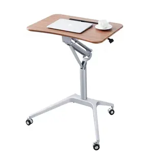 휴대용 저장 공간 공압 앉아 책상 높이 조절 워크 스테이션 책상 이동식 바퀴
